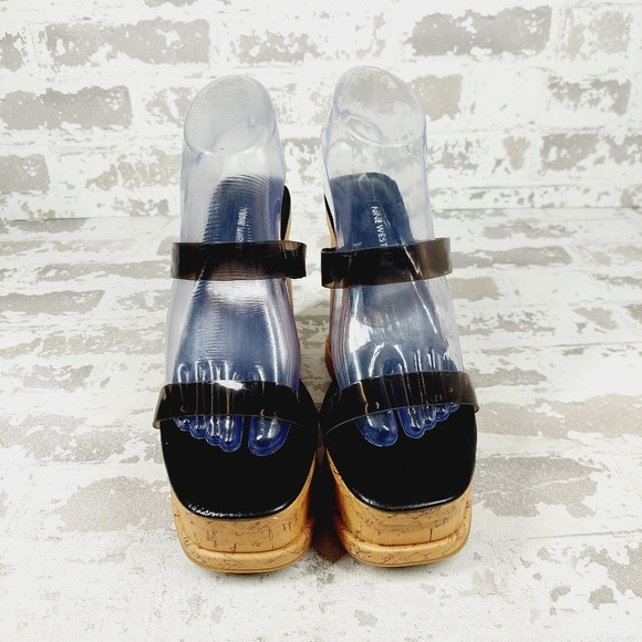 NEW NINE WEST Women's Rapps3 Black Summer Strappy Wedge Sandals K671 - Picture 3 of 13